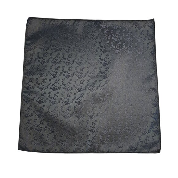 Handmade Other - Pocket Square Silk Black Blue Floral Formal Accessory Suit Wedding Prom Gift